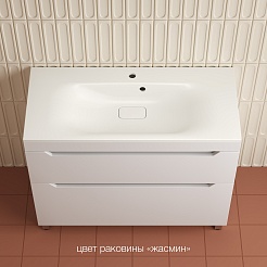 Style Line Тумба с кварцевой раковиной жасмин Остин 100 белая матовая – фотография-2